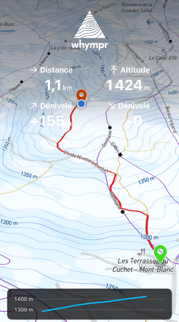 Alpage de Beauregard - Appli Whympr Itinéraire rando/raquettes/ski de rando sur l'application Whympr pour monter à l'alpage de Beauregard